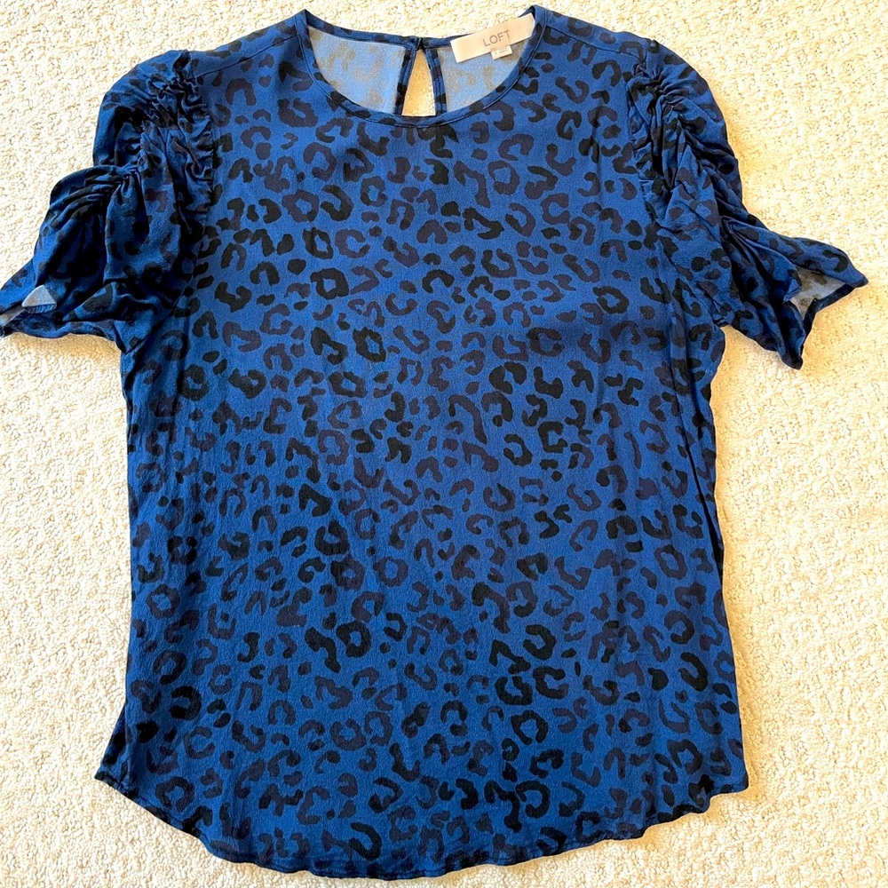 LOFT Viscose Cheetah Print Blouse